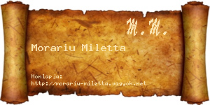 Morariu Miletta névjegykártya